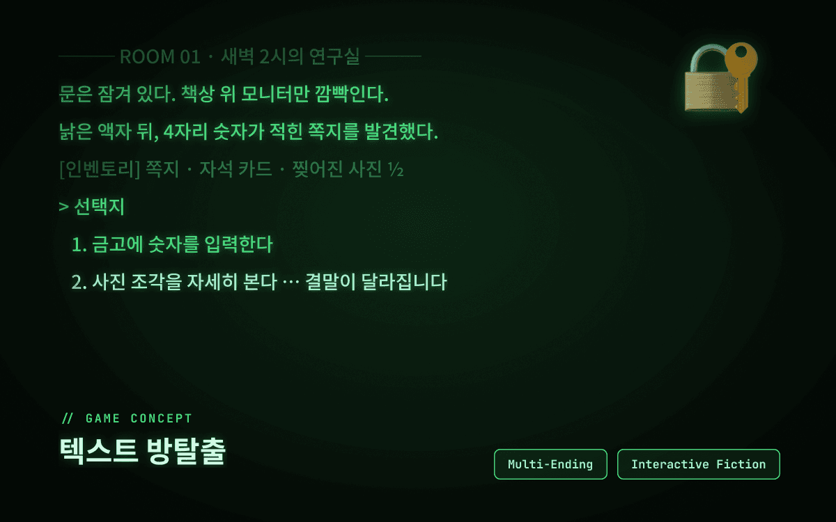 텍스트 방탈출: 모바일 인터랙티브 게임